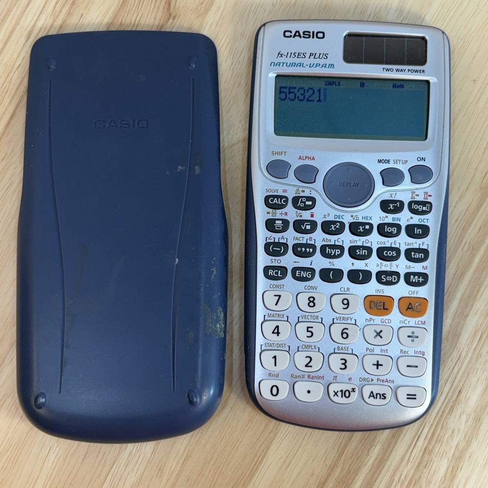 Casio fx-115ES PLUS Scientific Calculator Solar/Battery w/ Slide Cover